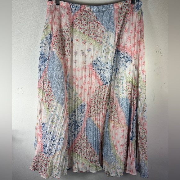 Koret ladies swing skirt pleated patchwork fairycore peasant corpcore day twee - Picture 6 of 9